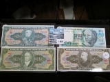 4 Crisp Bank Notes From Brazil