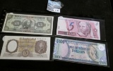 South America Bank Note Lot From Argentina, Ecuador, Brazil, And Guyana