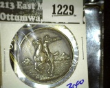 Cool Sterling Silver Medal With A Cowboy Shooting On Horseback.  The Words Pte A. Beasley Are Inscri