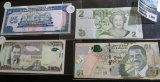 Bank Notes From Jamaica, Haiti, Bahamas, And Fiji