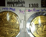 1965 Souvenir Money Medal Commemorating The 30th Anniversary Of The Matanuska Valley In Alaska, Gree