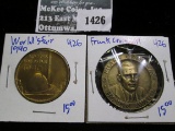 1940 World's Fair Medal  And A Frank Croissant Honor Award Presented By G Frank Croissant For Except
