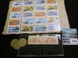 Three different Anamosa Prison Tokens, group of Robert E. Lee and misc. stamps; & a World War II War