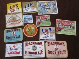 (12) different 1941 Bottle Labels including Lone Star Beer, Blackhawk Ginger Ale, Dr. Pepper, and mo