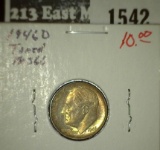 1946 D Gem BU Roosevelt Dime with spectacular toning.