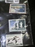 Pack of (3) Federal Migratory Waterfowl Stamps, RW 30, RW 31, & RW 32.