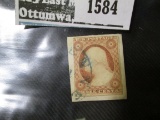 Scott # 11 Rare Postage stamp, Original Paper