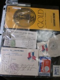 Gold Value Brochure; various stamps and covers; & (6) different Mercury Dimes.