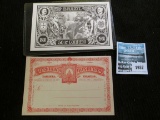 Pair of Rare unusual Postal Cards from Brazil & the Republic of Honduras. Near mint condition.