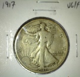 1917 Walking Liberty Half VG/F, value $19