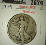 1919 Walking Liberty Half, VG, better date semi-key, VG value $32