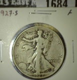 1927-S Walking Liberty Half, F, value $18