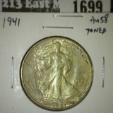 1941 Walking Liberty Half, AU58, value $35
