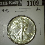 1946 Walking Liberty Half, AU, value $20
