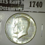 1967 Kennedy Half, 40% Silver, BU, value $10