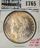 1883-O Morgan Dollar, BU toned, MS63 value $65, MS64 value $80, MS65 value $165