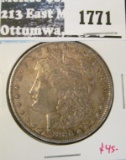 1886-O Morgan Dollar, XF, better date, value $45