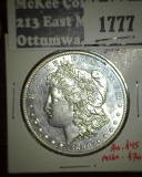 1890-S Morgan Dollar, AU/BU slider, AU value $45, MS60 value $70