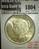 1922 Peace Dollar, BU, MS63 value $40, MS64 value $55, MS65 value $125