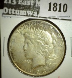 1923-S Peace Dollar, XF/AU, value $32