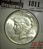 1924 Peace Dollar, BU toned, MS63 value $40, MS64 value $60, MS65 value $125
