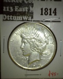 1925-S Peace Dollar, AU, value $45