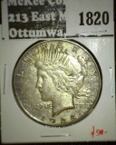 1928-S Peace Dollar, XF, value $50