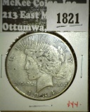 1934 Peace Dollar, VF, value $44