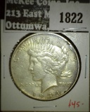 1934-D Peace Dollar, XF+, value $45