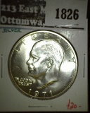 1971-S 40% Silver Eisenhower Dollar, BU, value $20