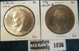 2 Eisenhower Dollars, 1976 type 2 BU & 1976-D type 2 BU, value for pair $20