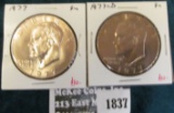2 Eisenhower Dollars, 1977 BU & 1977-D BU, value for pair $20