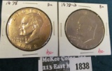 2 Eisenhower Dollars, 1978 BU & 1978-D BU, value for pair $20