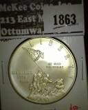 2005-P Marines Commemorative Silver Dollar, BU, low mintage, value $50