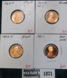 4 proof Lincoln Cents, 1980-S, 1981-S type 1, 1982-S & 1983-S, group value $11