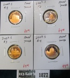 Group of 4 Proof Lincoln Cents, 2009-S commemorative group, all 4 different designs, all are toned,