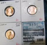 3 Proof Lincoln Cents, 2018-S, 2019-S & 2019-W REVERSE PROOF, scarce, available on with 2019 Silver