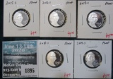 Group of 5 Proof Jefferson Nickels, 2015-S, 2016-S, 2017-S, 2018-S & 2019-S, group value $20+
