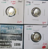 Group of 3 90% Silver Proof Roosevelt Dimes, 1995-S, 1996-S & 1995-S, group value $29+