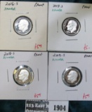 Group of 4 90% Silver Proof Roosevelt Dimes, 2016-S, 2017-S, 2018-S & 2019-S, group value $20+