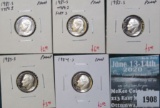 Group of 5 Proof Roosevelt Dimes, 1981-S type 1, 1981-S type 2, 1982-S, 1983-S & 1984-S, group value