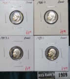 Group of 4 Proof Roosevelt Dimes, 1985-S, 1986-S, 1987-S, & 1989-S, group value $14+