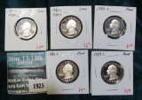 Group of 5 Proof Washington Quarters, 1981-S type 1, 1981-S type 2, 1983-S, 1984-S & 1985-S, group v