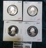 Group of 4 Proof Washington Quarters, 1985-S, 1987-S, 1988-S & 1989-S, group value $16+
