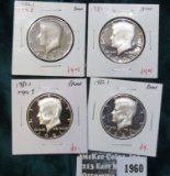 Group of 4 Proof Kennedy Halves, 1979-S type 1, 1980-S, 1981-S type 1 & 1982-S, group value $15+