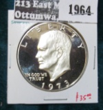1973-S 40% Silver Proof Eisenhower Dollar, key date, value $35+