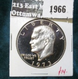 1973-S Proof Eisenhower Dollar, value $14+