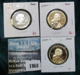 Group of 3 Proof Small (SBA & Sac), 1979-S type1 SBA, 2000-S Sac & 2001-S Sac, group value $19+