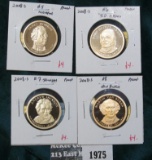 Group of 4 Proof Presidential Dollars, 2008-S Monroe, 2008-S JQ Adams, 2008-S Jackson & 2008-S Van B