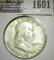 1949 D Franklin Half Dollar, scarce date, Nice grade.